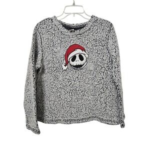 Disney Nightmare Before Christmas Women S Black Jack Skellington Sherpa Pullover